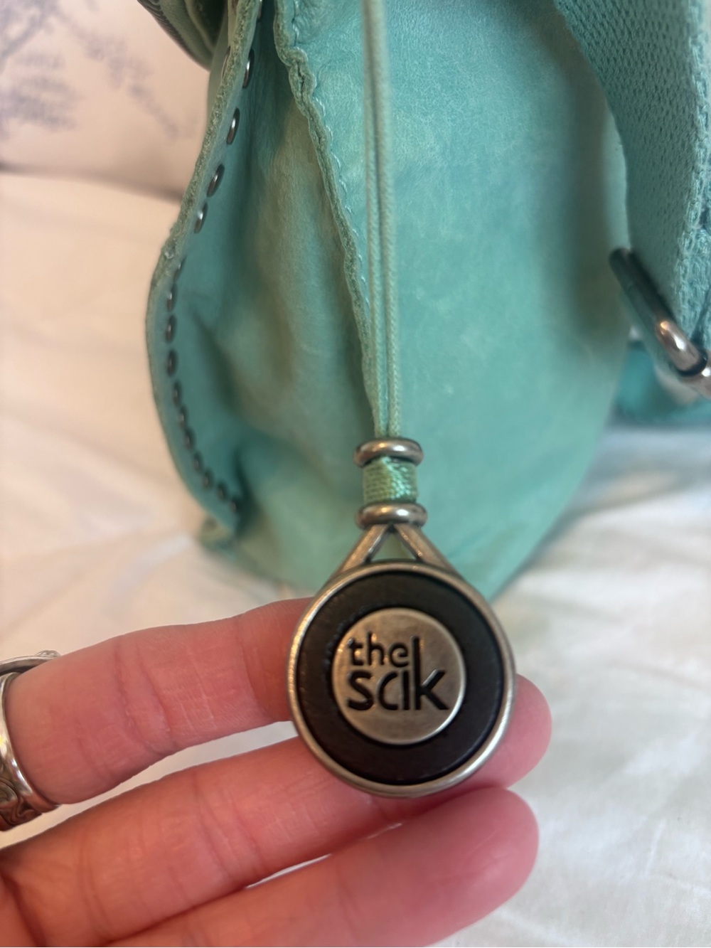 The Sak Mint Green Leather Crossbody with Tassel and Stud Accents - Picture 4 of 16